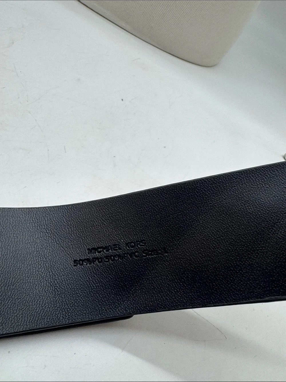 Michael Kors Classic Black Leather Belt with Gold Buckle Size L